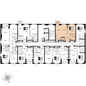 2-к квартира, вторичка, 47м2, 8/17 этаж