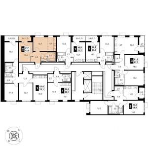 2-к квартира, вторичка, 44м2, 8/17 этаж