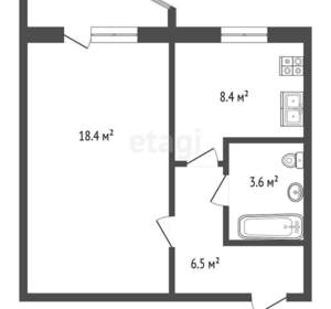 1-к квартира, вторичка, 37м2, 1/17 этаж
