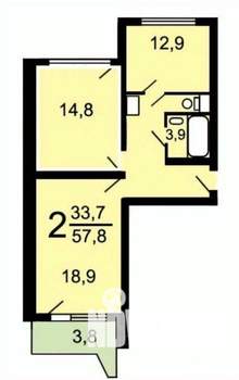 2-к квартира, вторичка, 59м2, 13/17 этаж