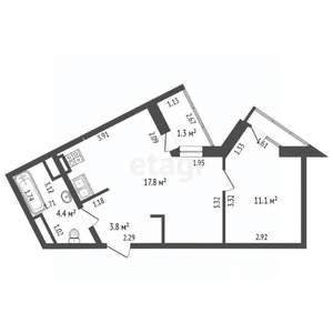 1-к квартира, вторичка, 37м2, 6/17 этаж