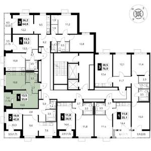 1-к квартира, вторичка, 33м2, 15/17 этаж