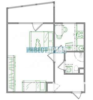 1-к квартира, вторичка, 35м2, 5/5 этаж