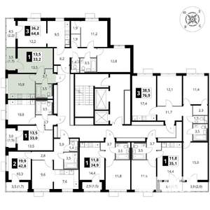 1-к квартира, вторичка, 33м2, 13/17 этаж