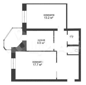 2-к квартира, вторичка, 54м2, 2/9 этаж