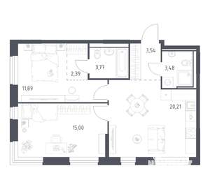 2-к квартира, вторичка, 60м2, 2/17 этаж