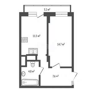 1-к квартира, вторичка, 37м2, 3/4 этаж