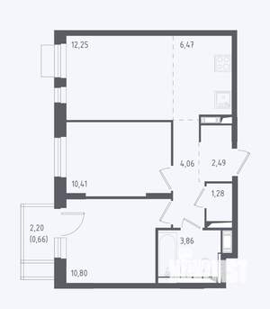 3-к квартира, вторичка, 52м2, 5/12 этаж