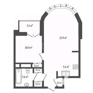 2-к квартира, вторичка, 49м2, 7/25 этаж