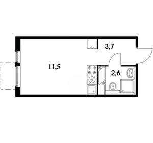 Студия квартира, вторичка, 17м2, 5/5 этаж