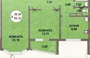 2-к квартира, вторичка, 65м2, 4/10 этаж