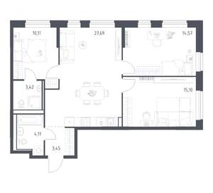3-к квартира, вторичка, 78м2, 12/17 этаж