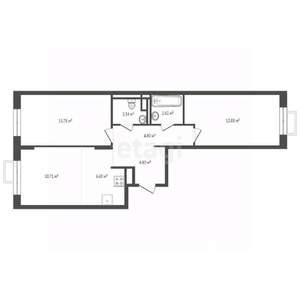 2-к квартира, вторичка, 60м2, 2/12 этаж