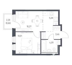 1-к квартира, вторичка, 34м2, 15/17 этаж
