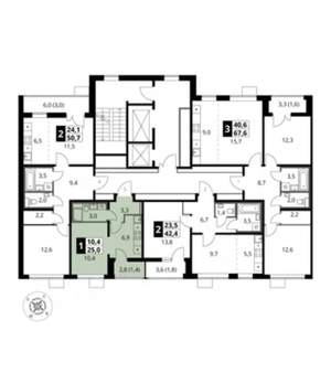 1-к квартира, вторичка, 25м2, 11/17 этаж