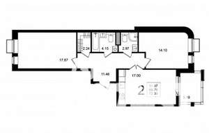 2-к квартира, строящийся дом, 72м2, 3/5 этаж