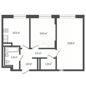 2-к квартира, вторичка, 53м2, 12/12 этаж