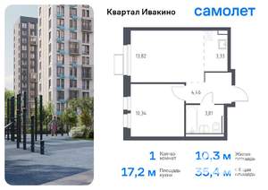 1-к квартира, вторичка, 35м2, 5/17 этаж