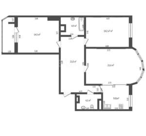 3-к квартира, вторичка, 106м2, 5/8 этаж