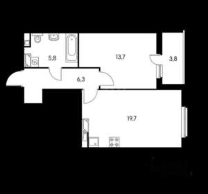 2-к квартира, вторичка, 46м2, 20/24 этаж