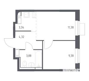 1-к квартира, вторичка, 32м2, 7/12 этаж