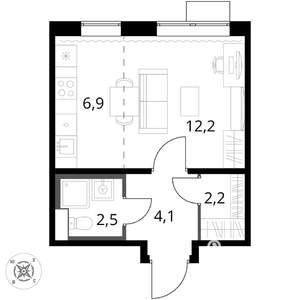 Студия квартира, вторичка, 28м2, 5/17 этаж