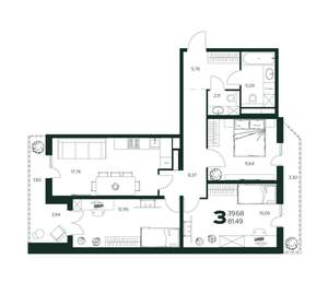 3-к квартира, вторичка, 81м2, 10/9 этаж
