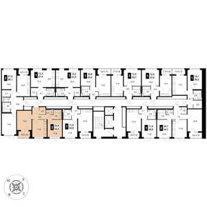 2-к квартира, вторичка, 53м2, 12/17 этаж