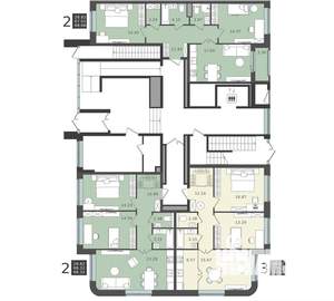 2-к квартира, строящийся дом, 69м2, 1/5 этаж