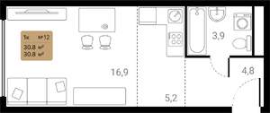 1-к квартира, вторичка, 31м2, 2/28 этаж