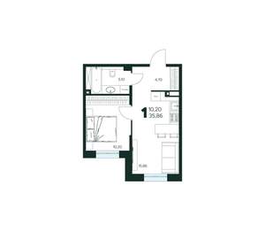 1-к квартира, вторичка, 36м2, 1/9 этаж