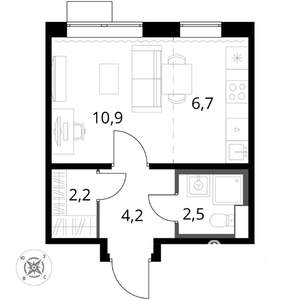 Студия квартира, вторичка, 27м2, 13/17 этаж