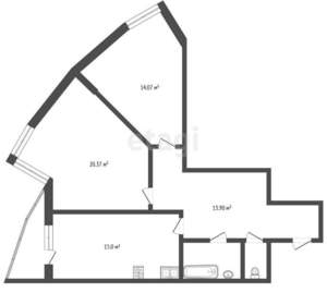 2-к квартира, вторичка, 71м2, 11/26 этаж