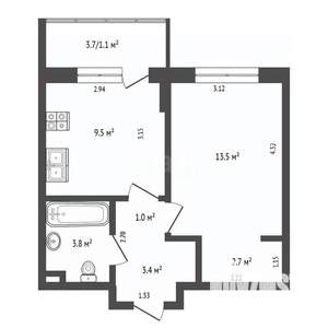 1-к квартира, вторичка, 35м2, 5/17 этаж