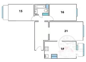 3-к квартира, вторичка, 84м2, 13/23 этаж