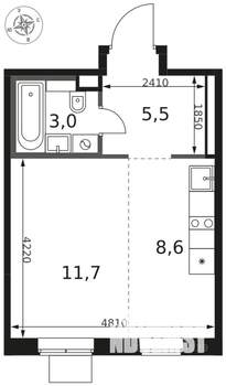 1-к квартира, вторичка, 29м2, 8/8 этаж