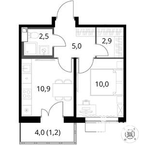 1-к квартира, вторичка, 33м2, 6/16 этаж