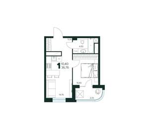 1-к квартира, вторичка, 37м2, 8/9 этаж