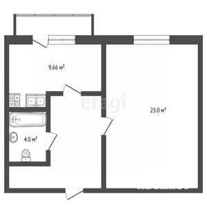 1-к квартира, вторичка, 43м2, 3/4 этаж