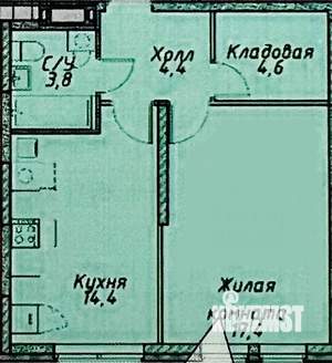1-к квартира, вторичка, 44м2, 12/25 этаж