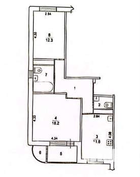 2-к квартира, вторичка, 56м2, 6/12 этаж