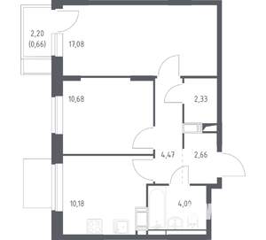 2-к квартира, вторичка, 52м2, 5/12 этаж