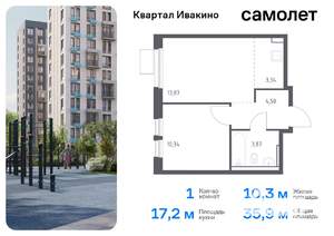 1-к квартира, вторичка, 36м2, 15/17 этаж