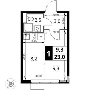 Студия квартира, вторичка, 23м2, 11/17 этаж