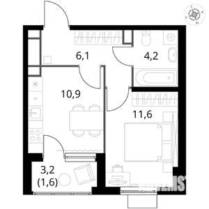 1-к квартира, вторичка, 34м2, 5/17 этаж