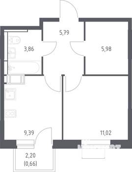 1-к квартира, строящийся дом, 37м2, 12/12 этаж