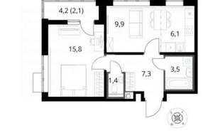 2-к квартира, вторичка, 46м2, 1/16 этаж