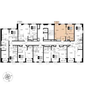 2-к квартира, вторичка, 48м2, 7/17 этаж