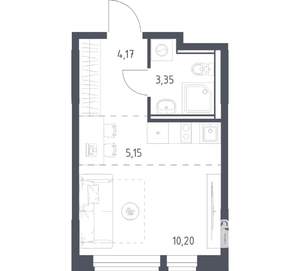 Студия квартира, вторичка, 23м2, 2/17 этаж