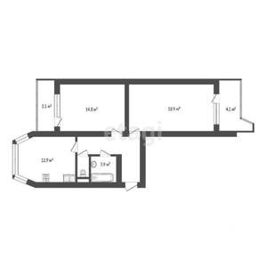 2-к квартира, вторичка, 59м2, 5/17 этаж